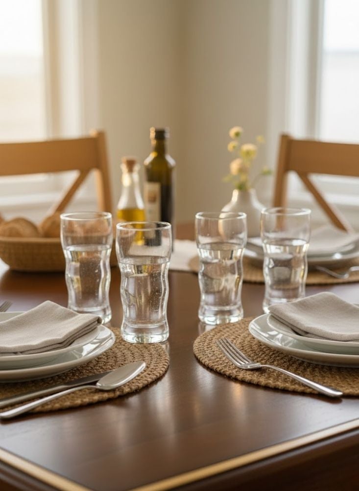 بريميم طقم أكواب شرب زجاجية شفافة طويلة مكوّن من ست قطع للعصائر والماء والإفطار - Image 3